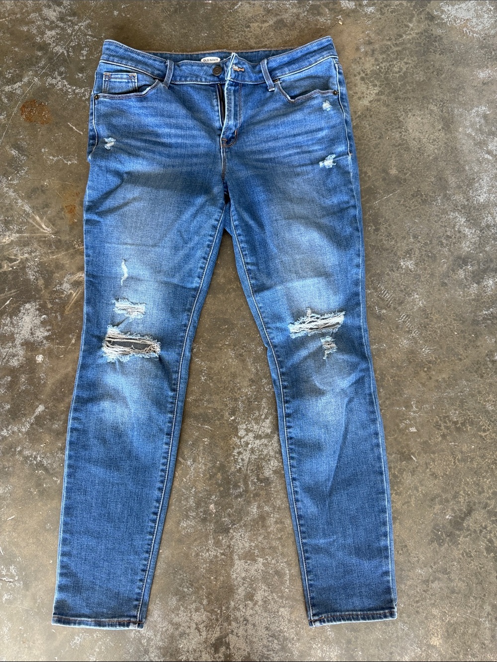 Old Navy Women's Skinny Distressed Blue Jeans